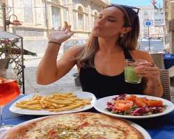 The star loves to try different food items.